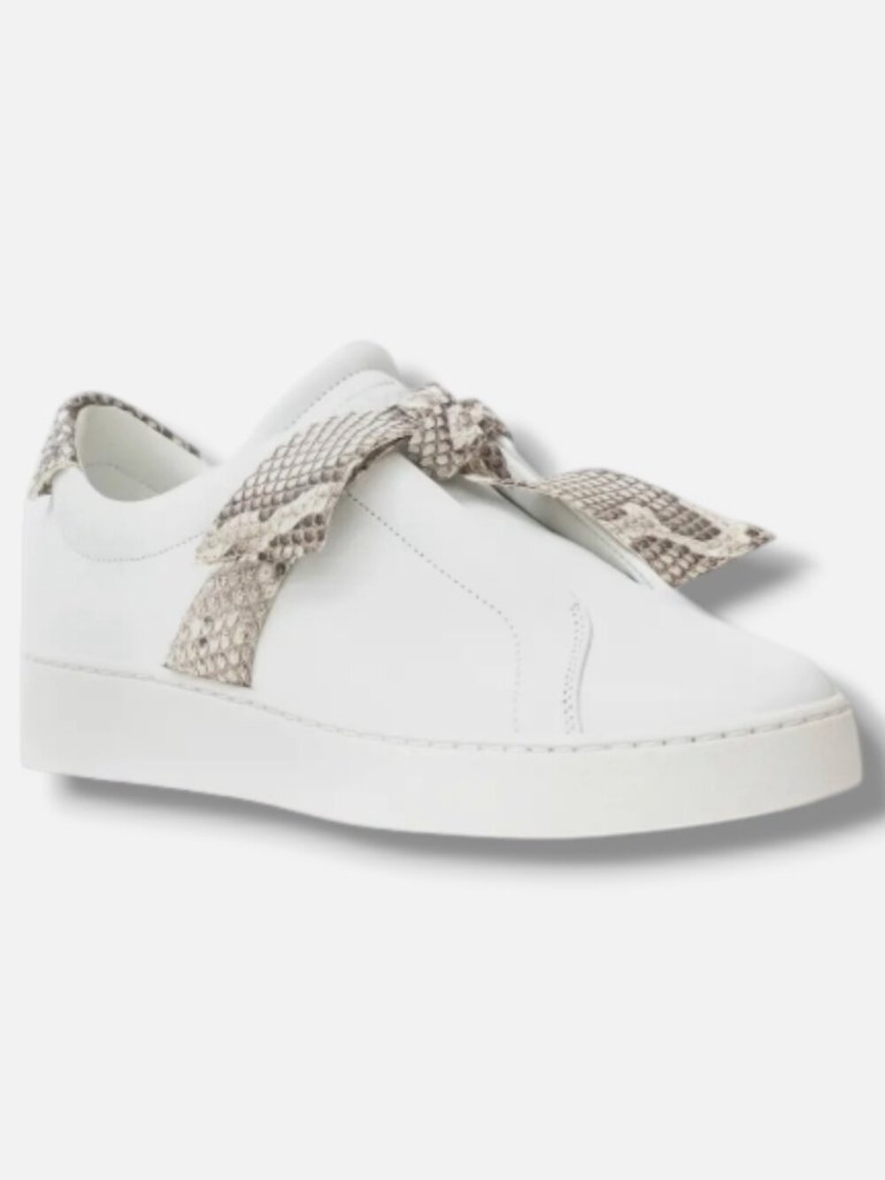 Alexandre Birman Women's White Clarita Jungle Genuine Python Bow Sneaker Size 37